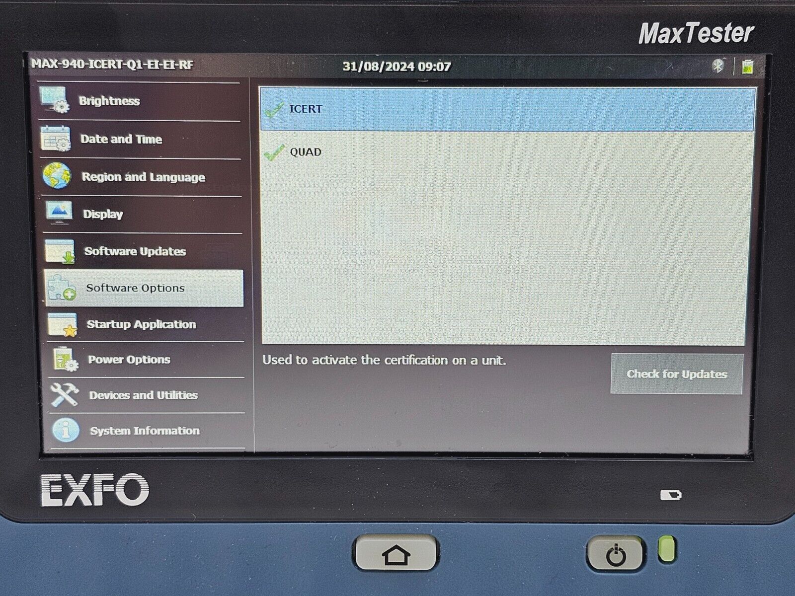 2x EXFO OLTS MAX-940 ICERT QUAD 850/1300/1310/1550 SM MM Fiber Certifier Tier-1