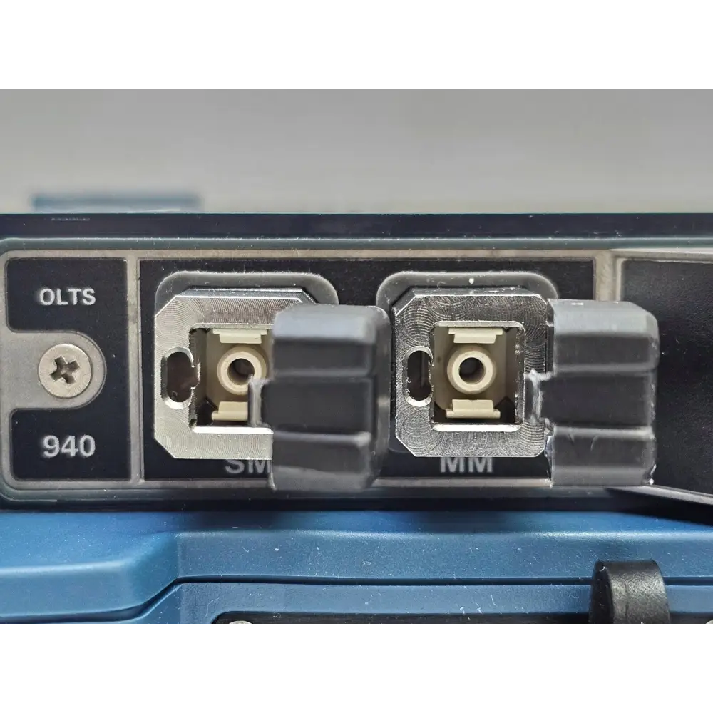 EXFO MAX-940 OLTS pair showing serial number labels for both units