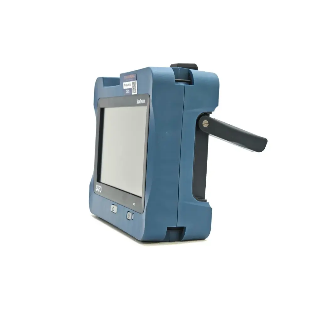 EXFO MaxTester MAX-940 fiber certifier front panel with touchscreen and port connectors