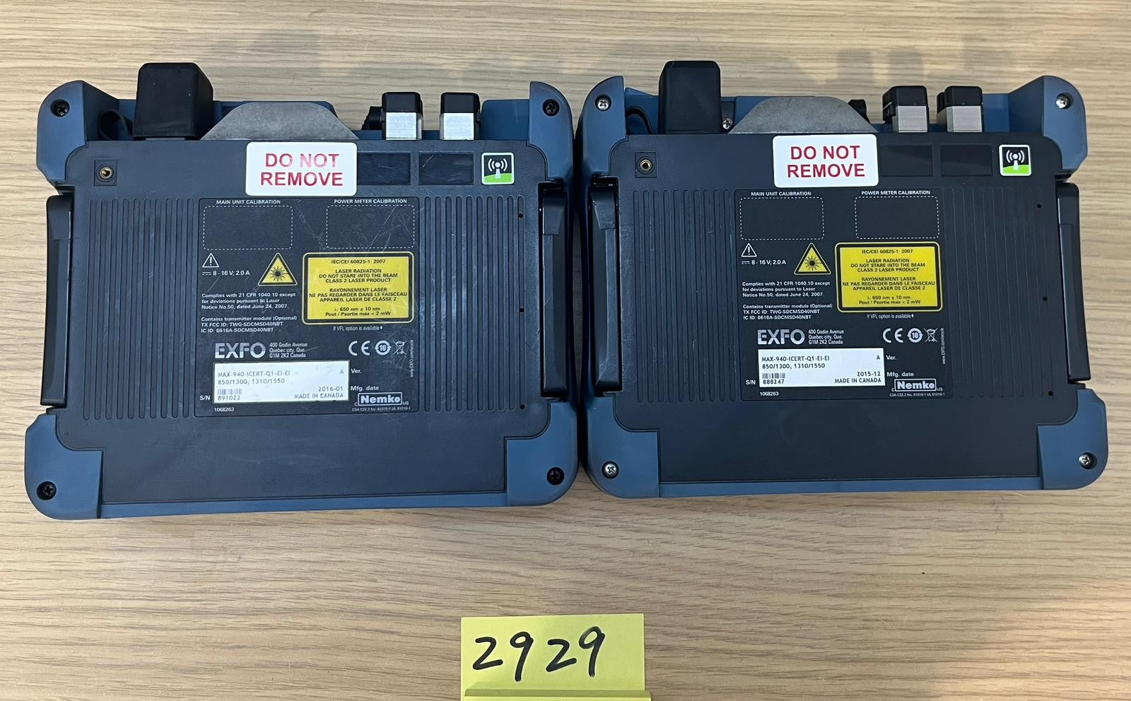 2x EXFO OLTS MAX-940 ICERT QUAD 850/1300/1310/1550 SM MM Fiber Certifier Tier-1