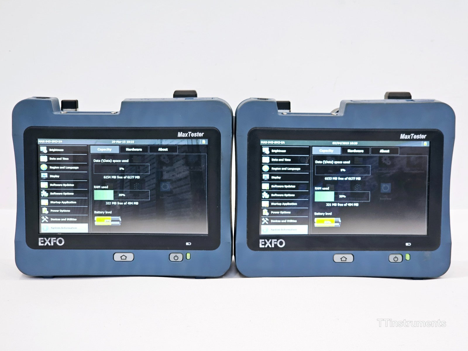 2x EXFO OLTS MAX-945-SM3 1310/1550/1625 SM Optical Loss Tester Set MAX-945 ORL