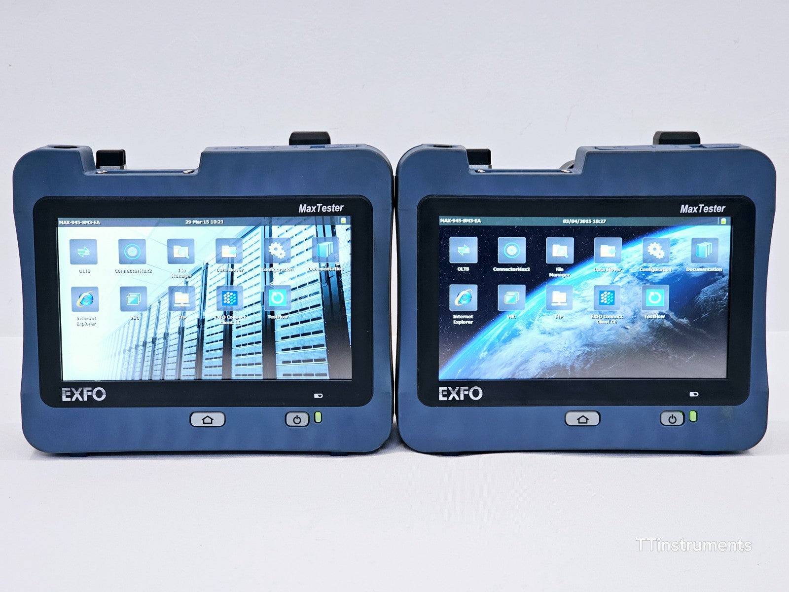 2x EXFO OLTS MAX-945-SM3 1310/1550/1625 SM Optical Loss Tester Set MAX-945 ORL