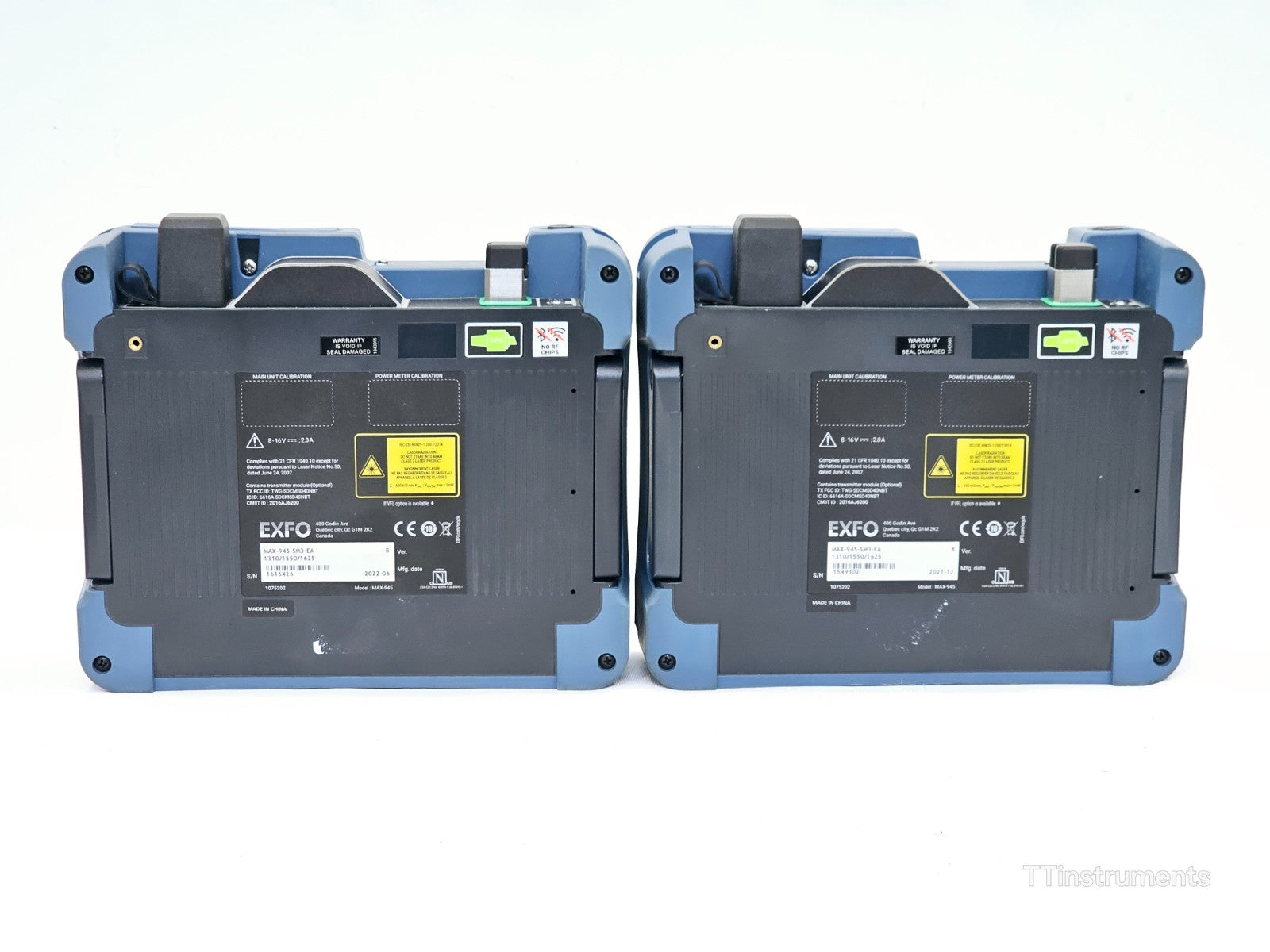 2x EXFO OLTS MAX-945-SM3 1310/1550/1625 SM Optical Loss Tester Set MAX-945 ORL