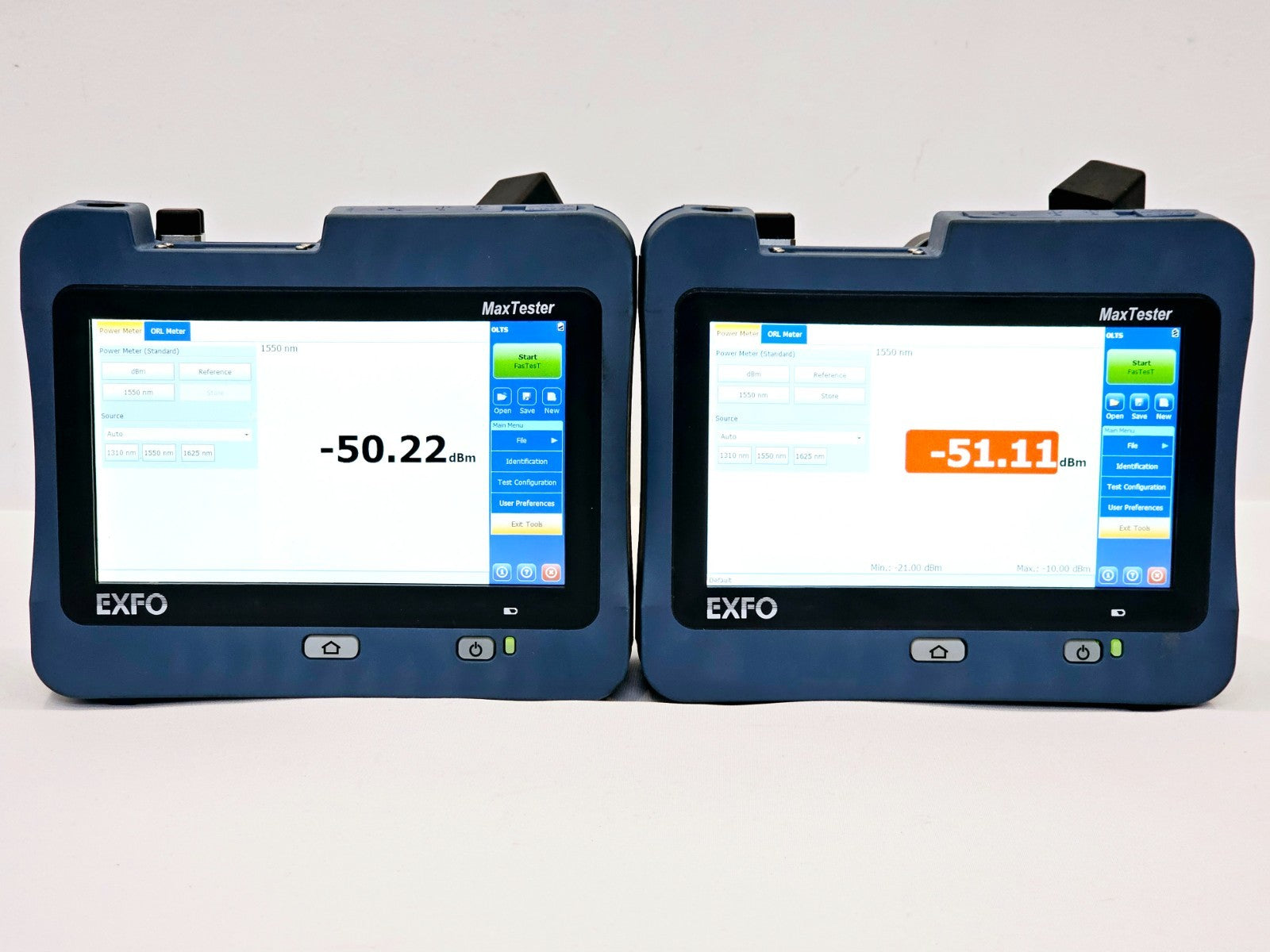 2x EXFO OLTS MAX-945-SM3 1310/1550/1625 SM Optical Loss Tester Set MAX-945 ORL