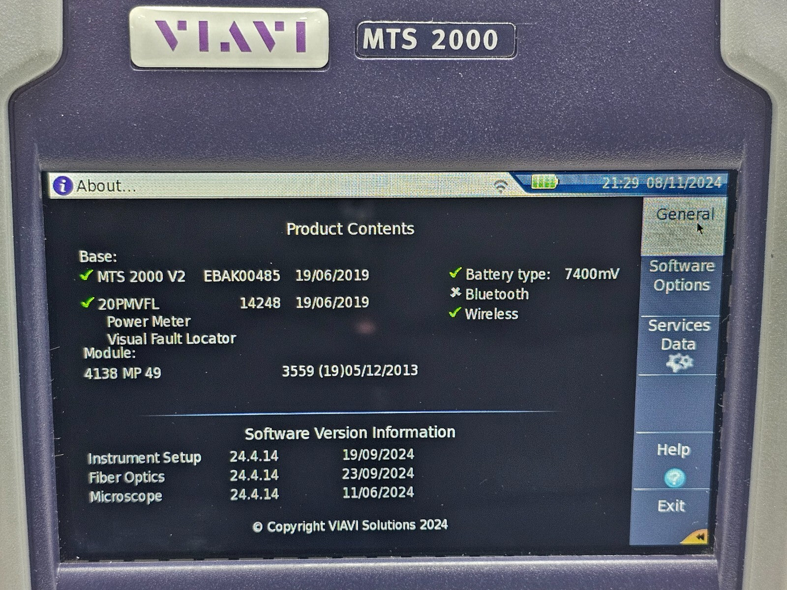 2x Viavi JDSU MTS 2000 V2 with 4138 MP49 Metro PON 1310/1490/1550 nm OTDR