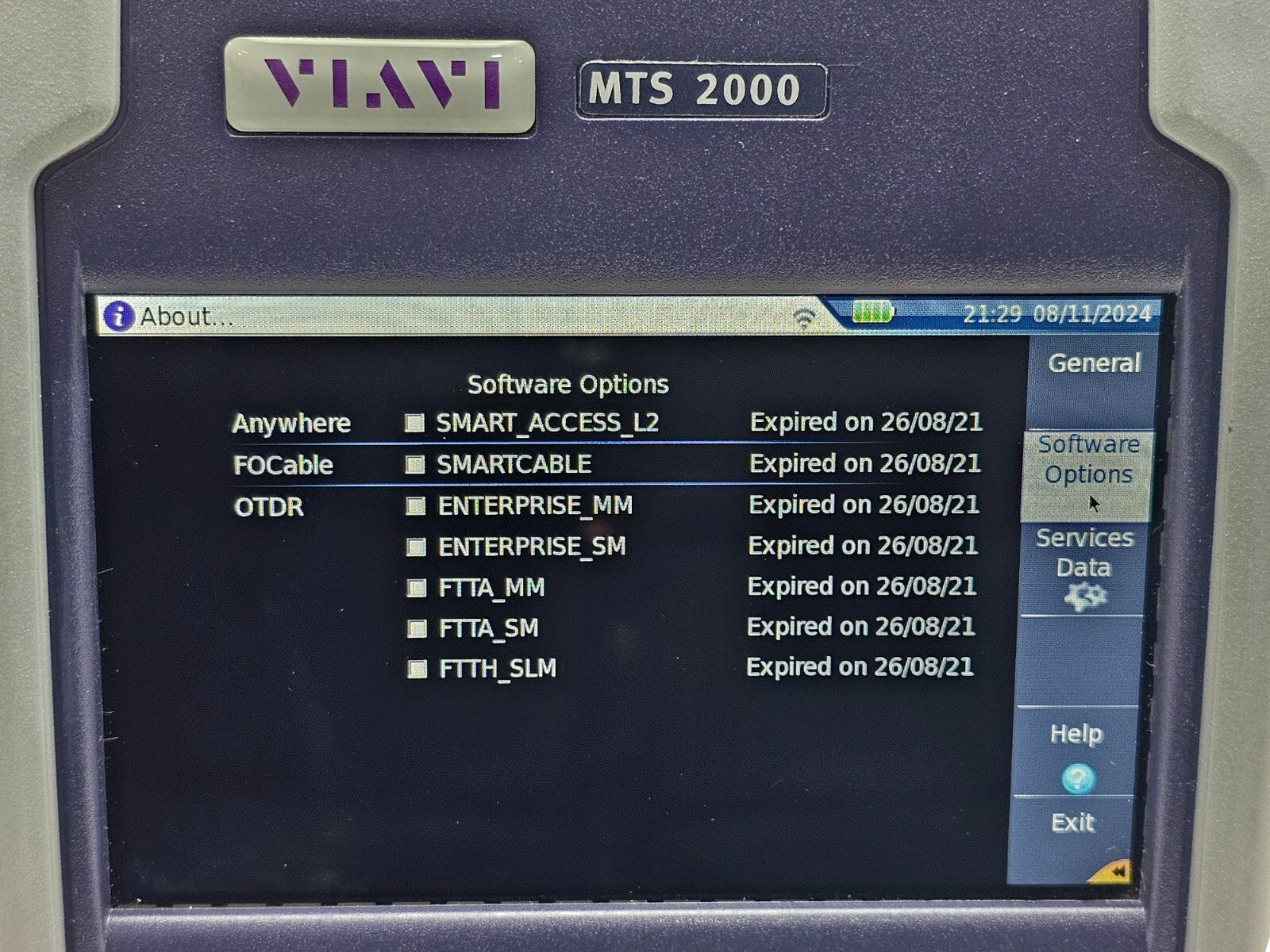 2x Viavi JDSU MTS 2000 V2 with 4138 MP49 Metro PON 1310/1490/1550 nm OTDR