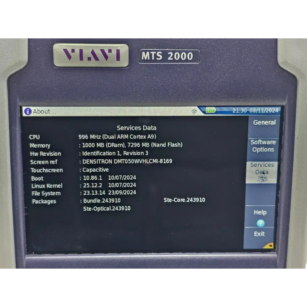 Viavi MTS 2000 V2 OTDR unit showing power meter and VFL connectors