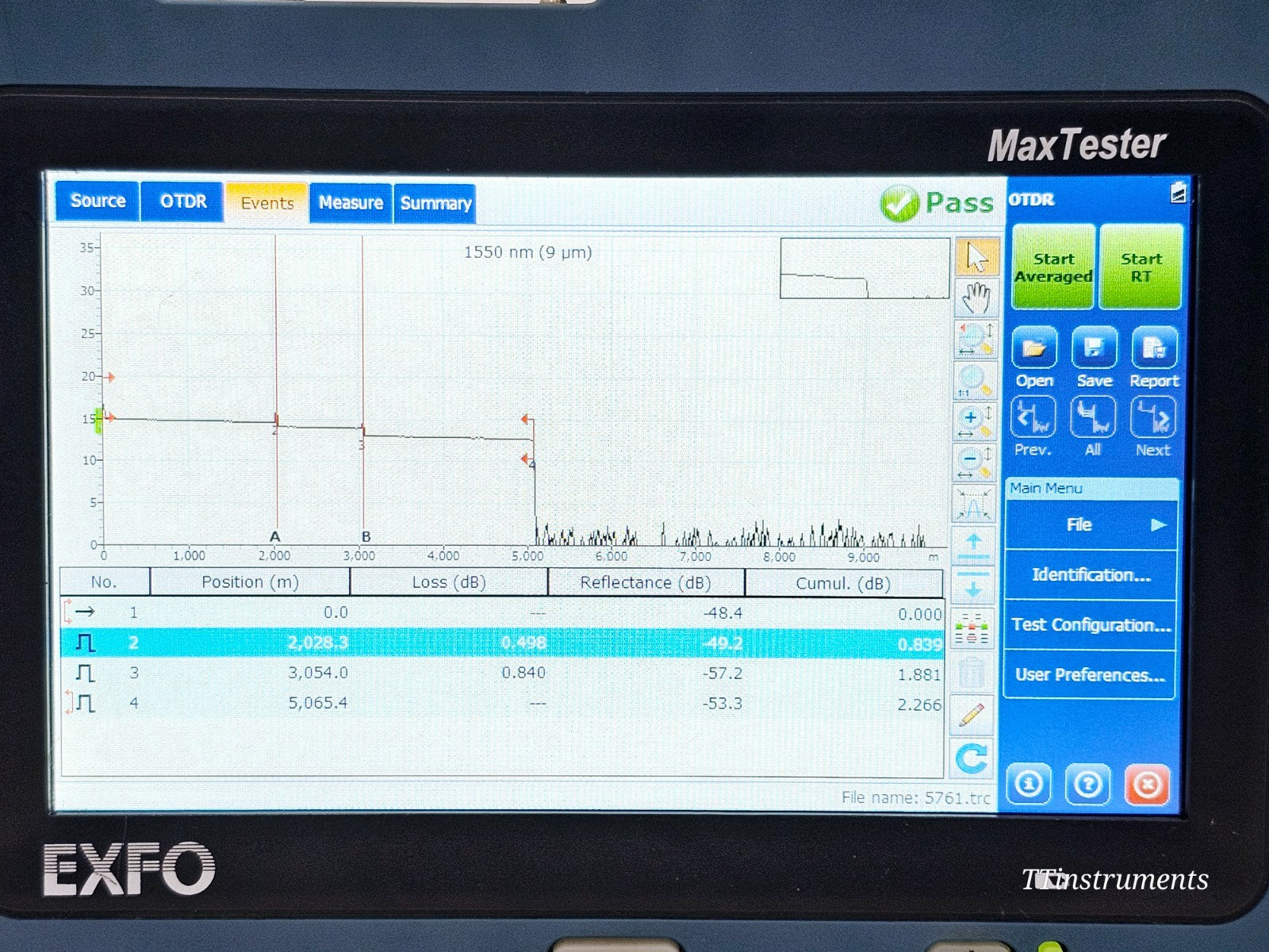 EXFO MAX-730C-SM2 OTDR iOLM MaxTester 1310/1550 & 1625 LIVE FIBRE SM2 MAX-730C