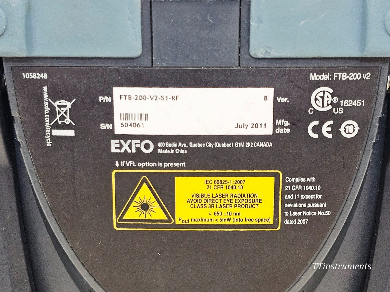 EXFO FTB-200 V2 with FTB-7300E OTDR 1310/1550/1625nm SM 39/37/37 dB SC-APC7