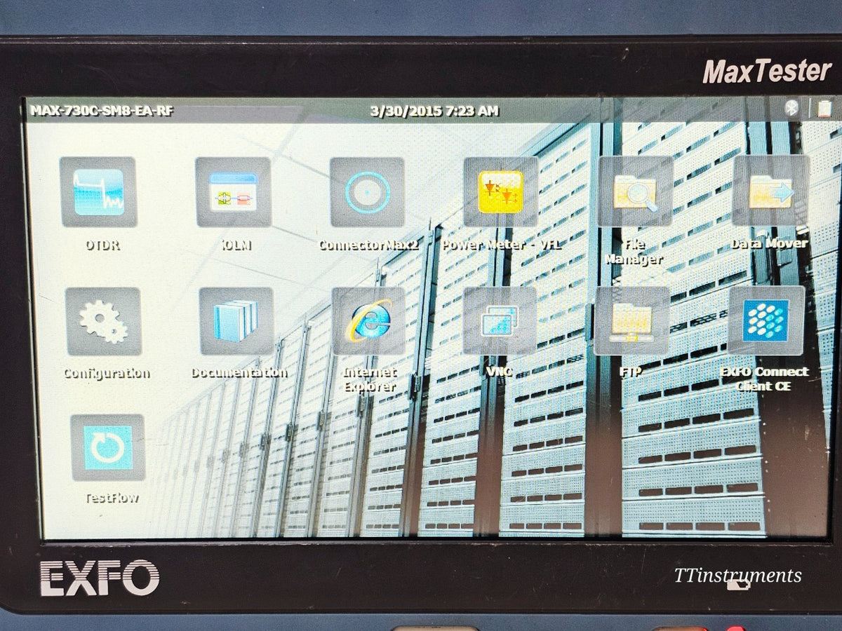 EXFO MAX-730C-SM8-EA MaxTester PON/Metro OTDR 1310/1550/1650nm iOLM IADV + PM7