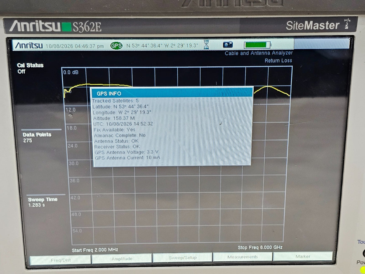 Calibrated Anritsu S362E 6GHz SiteMaster Cable & Antenna Analyzer Op 10/21/25/3116