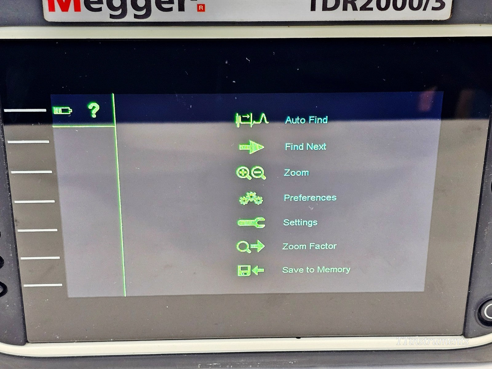 Megger TDR2000/3 angled view showing overall unit condition