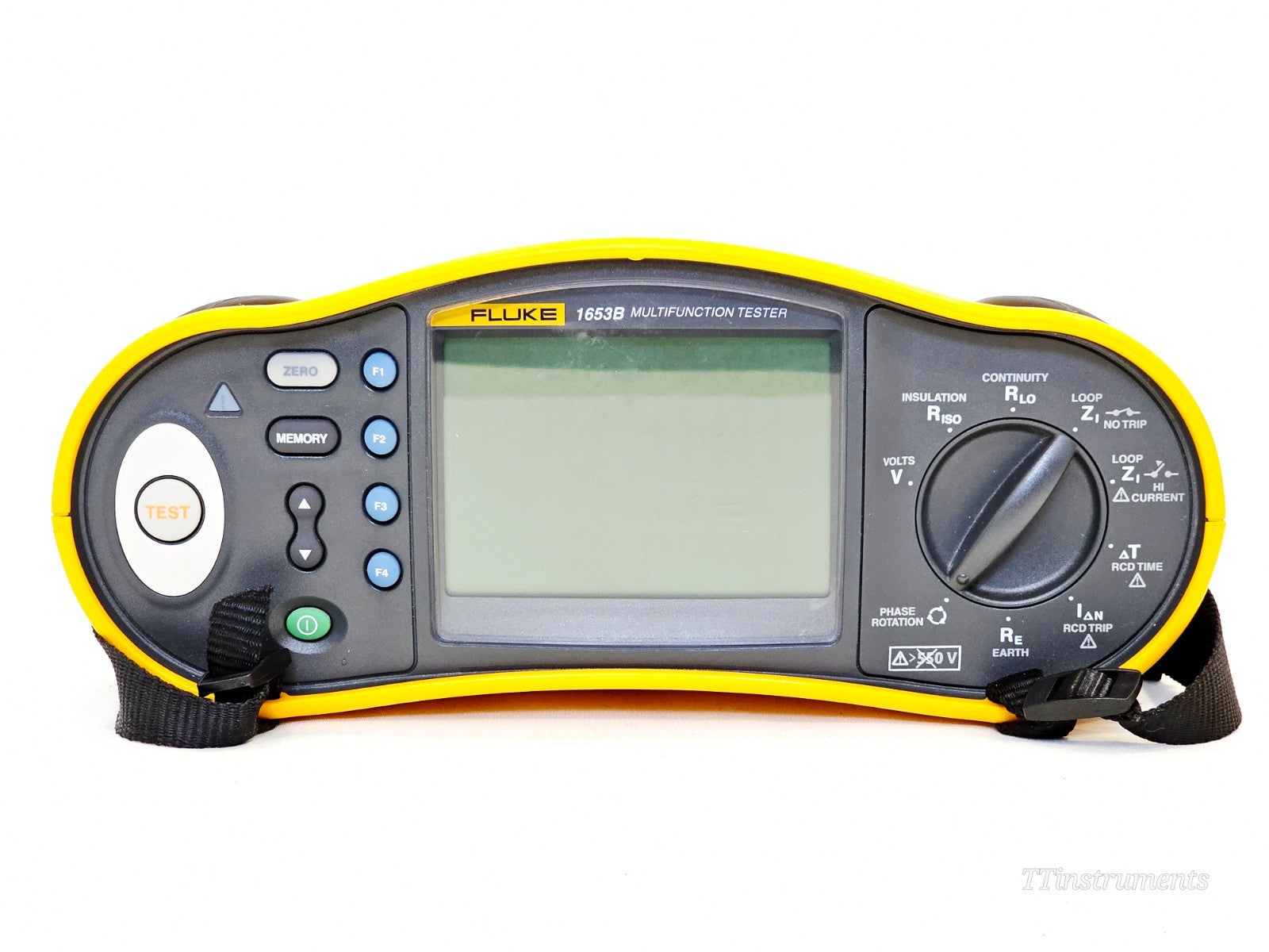Fluke 1653B installation tester front panel display and controls