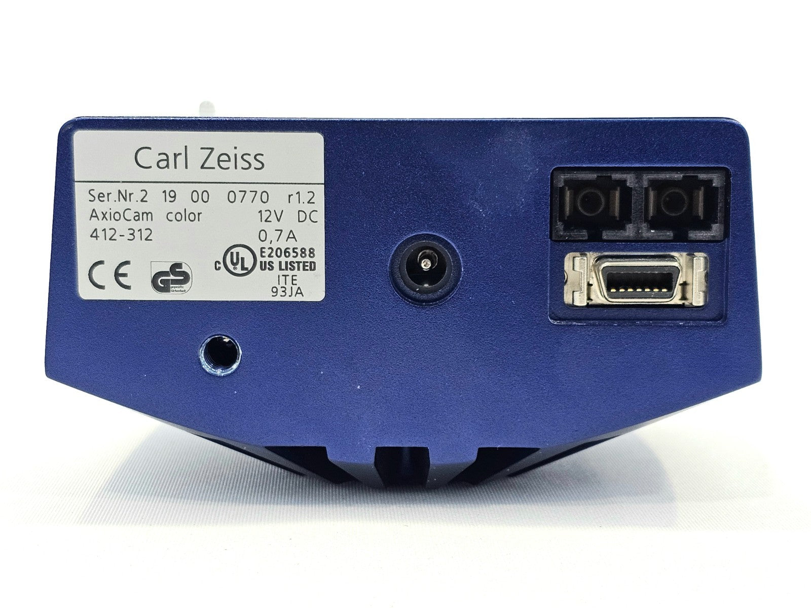 Zeiss Axiocam 412-312 Colour Microscope Camera w/ Power Supply + Optical Cable