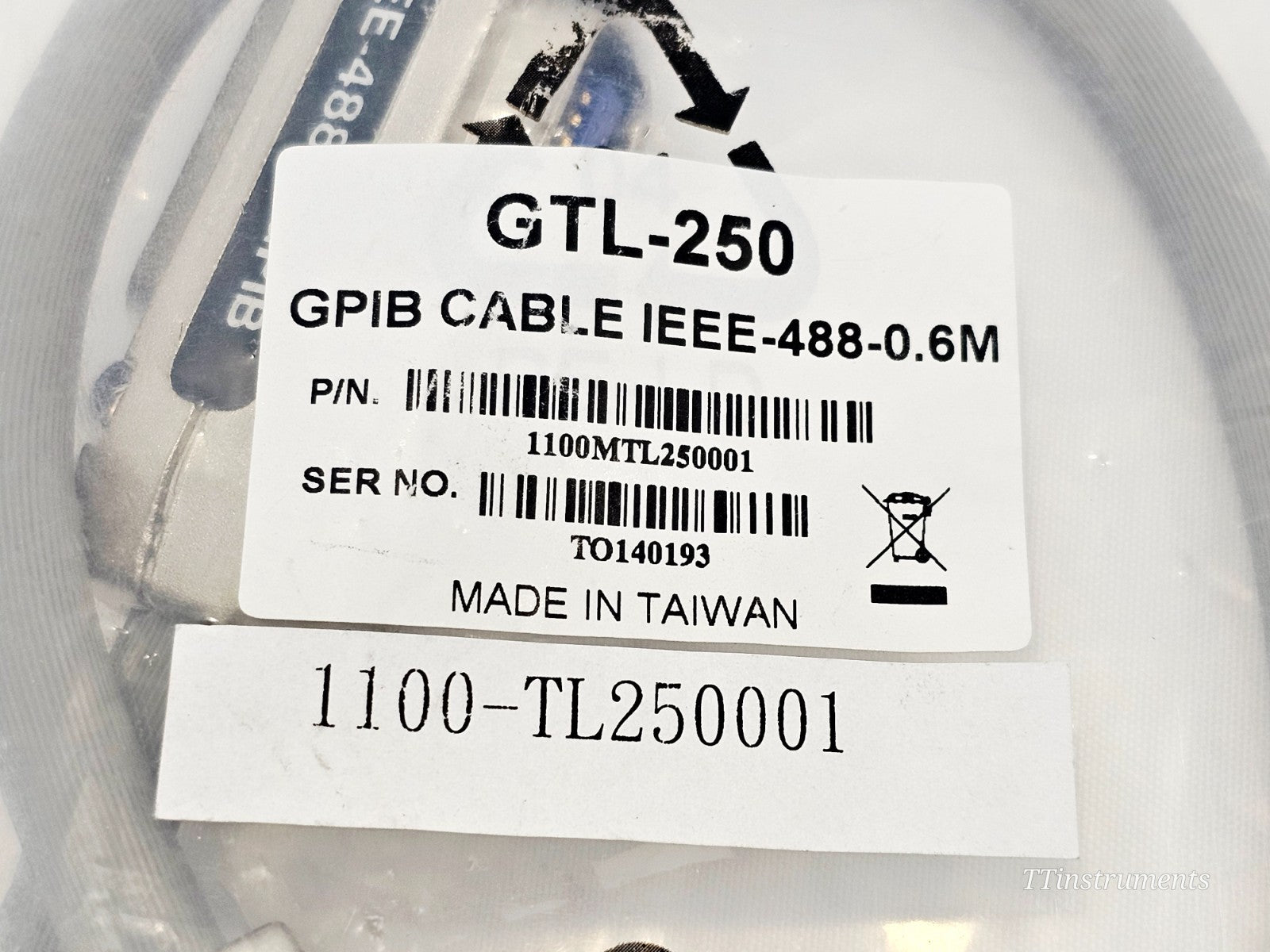 GW Instek GTL-250 GPIB Cable IEEE-488-0.6m 1100MTL250001