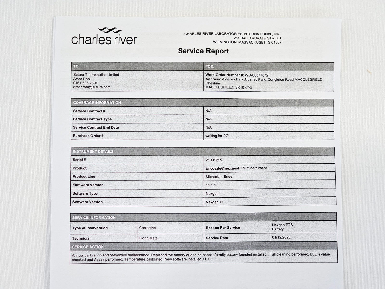 Calibrated Charles River Endosafe nexgen-PTS PTS150 Handheld Spectrophotometer
