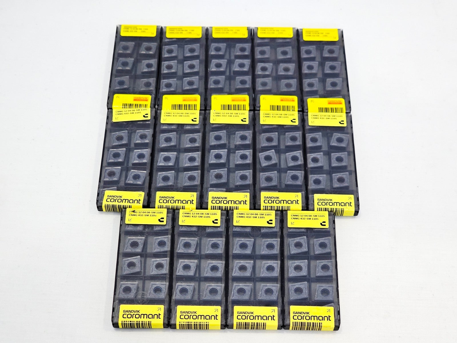 Pack of 14 Sandvik Coromant CNMG 120408-SM 1105 carbide turning inserts, new and unused