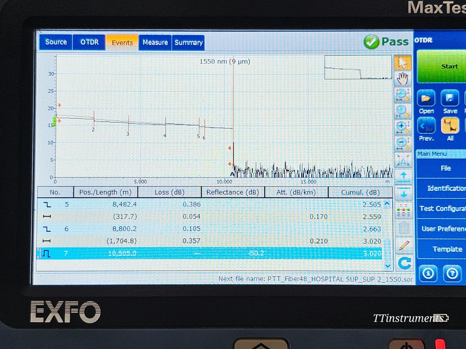 EXFO MAX-715B-M1-EA used OTDR full unit overview for fibre testing