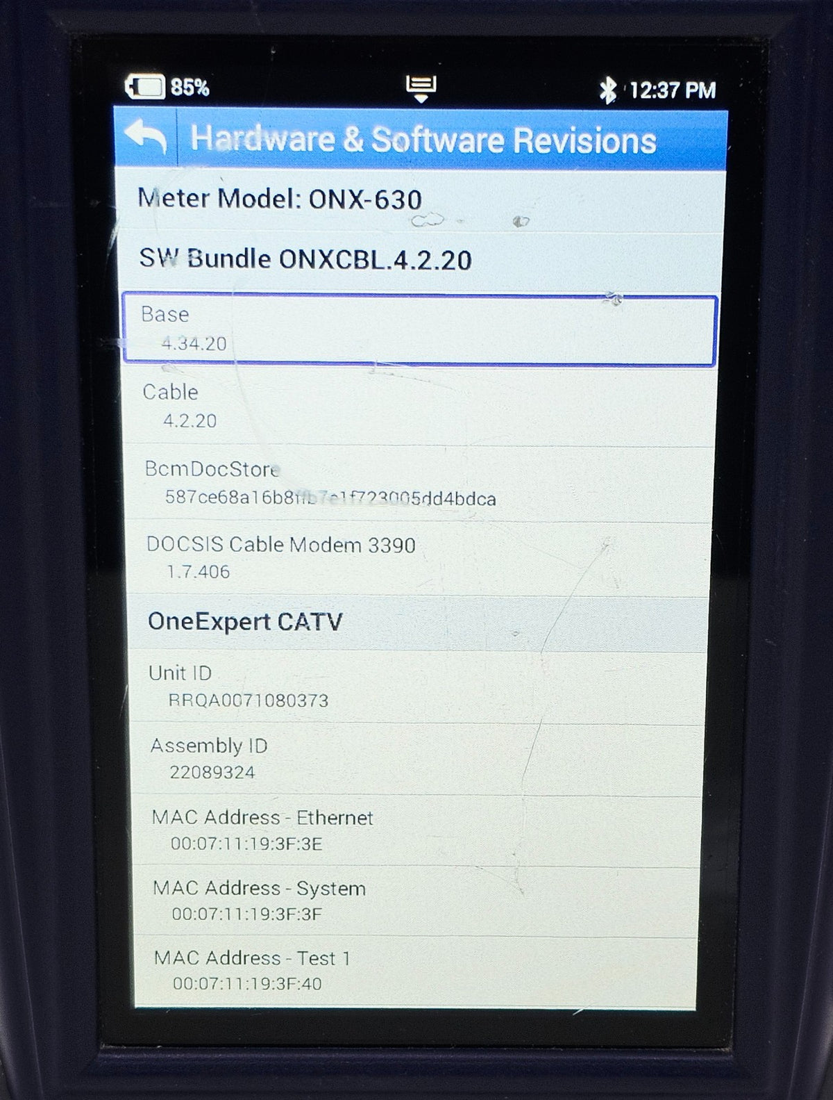 Viavi ONX-630 DSAM Meter DOCSIS 3.1 Loaded with Options ONX-CATV-D31-S-6520-121211