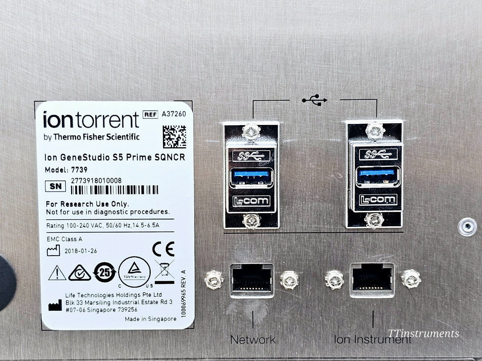 Thermo Fisher IonTorrent Ion GeneStudio S5 Prime Semiconductor Sequencer 2018