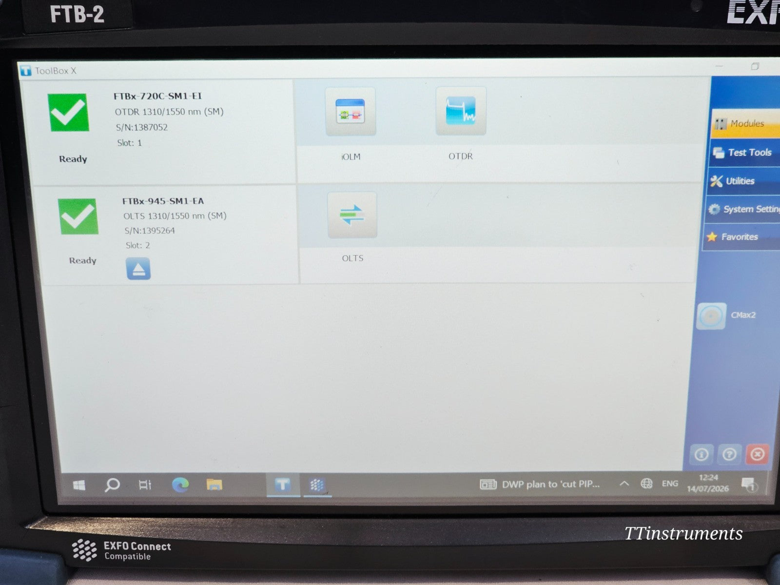 EXFO FTB-2 OTDR & OLTS FTBx-720C-SM1 1310/1550 + FTBx-945-SM1 FTBx-945 FTBx-720C13