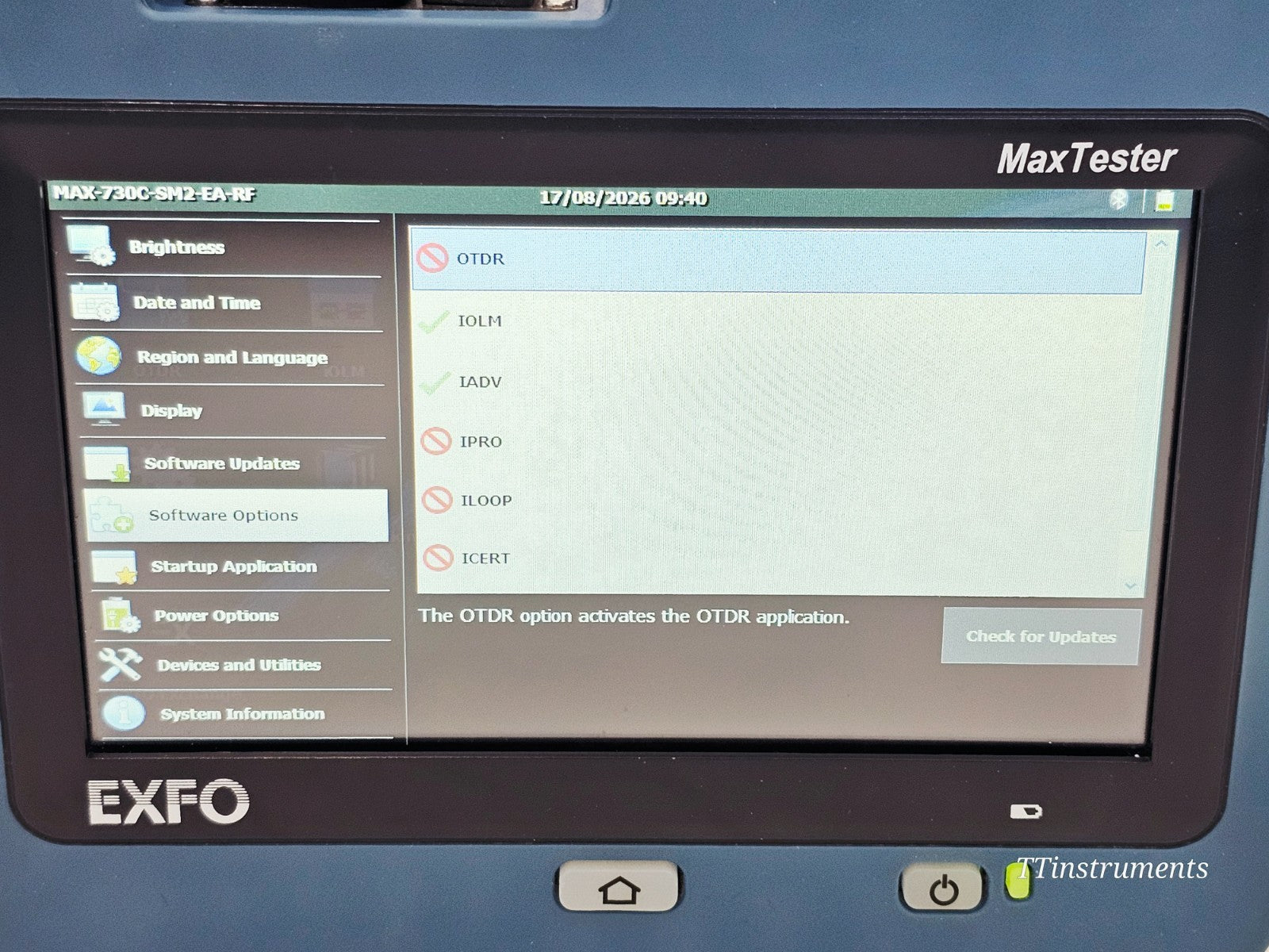 Calibrated EXFO MAX-730C-SM2 iOLM iADV 1310/1550 + 1625 Live + FIP-430B Scope12