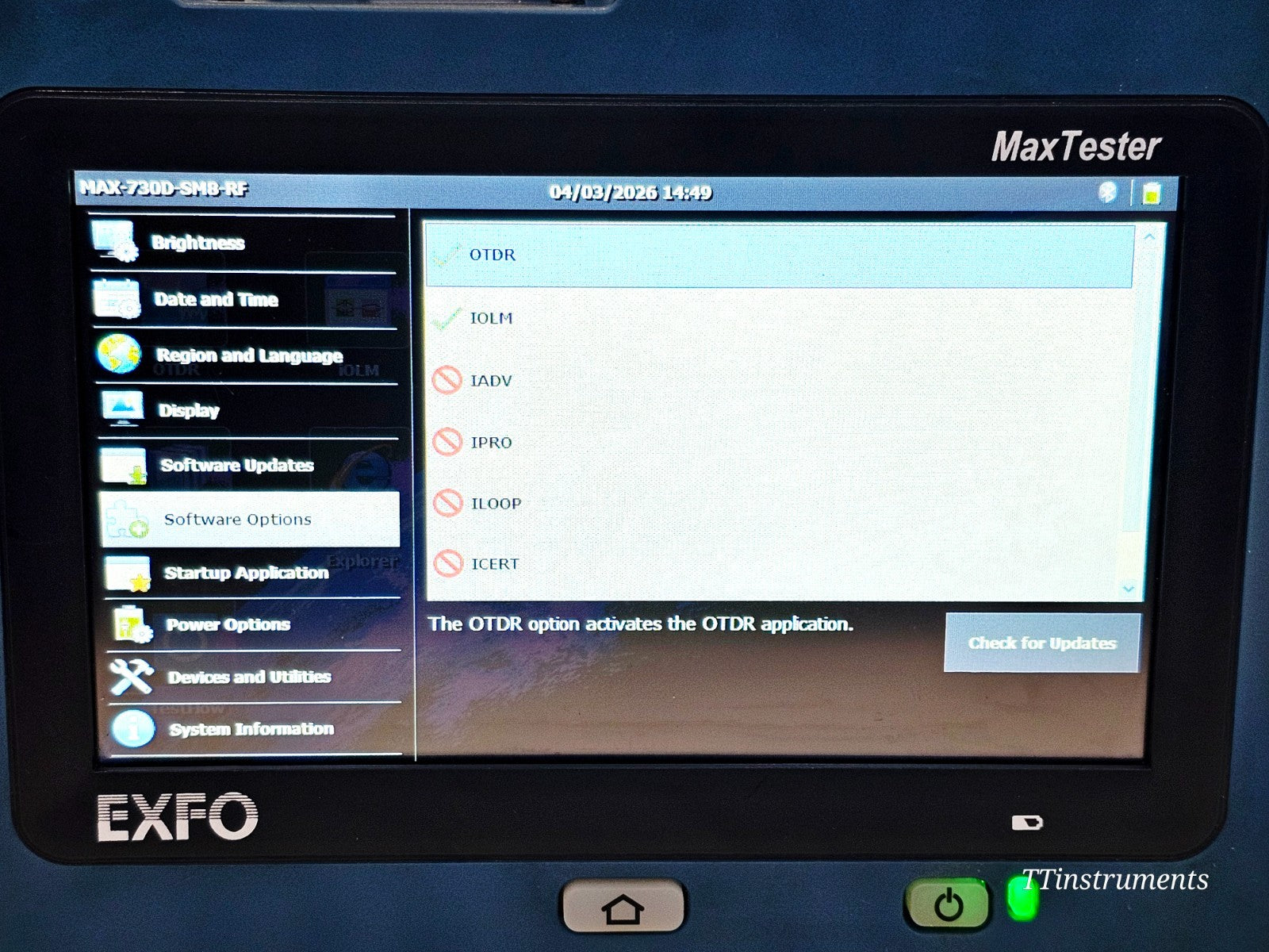 Cal'd EXFO MAX-730D-SM8 SM OTDR iOLM MaxTester 1310/1550/1650 LIVE + 430B Scope13