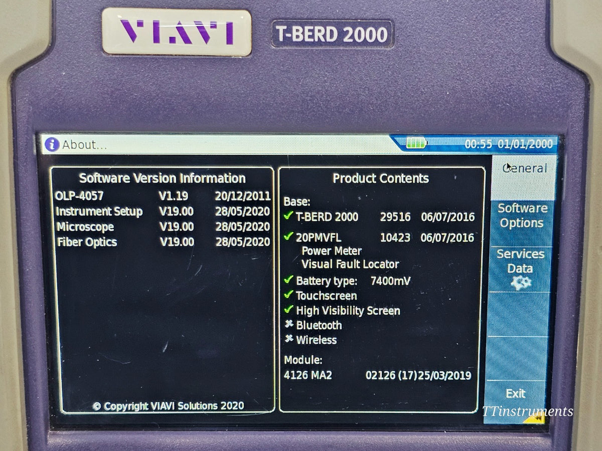 VIAVI T-BERD 2000 + 4126 MA2 OTDR 1310/1550nm SM Metro-Access Kit12