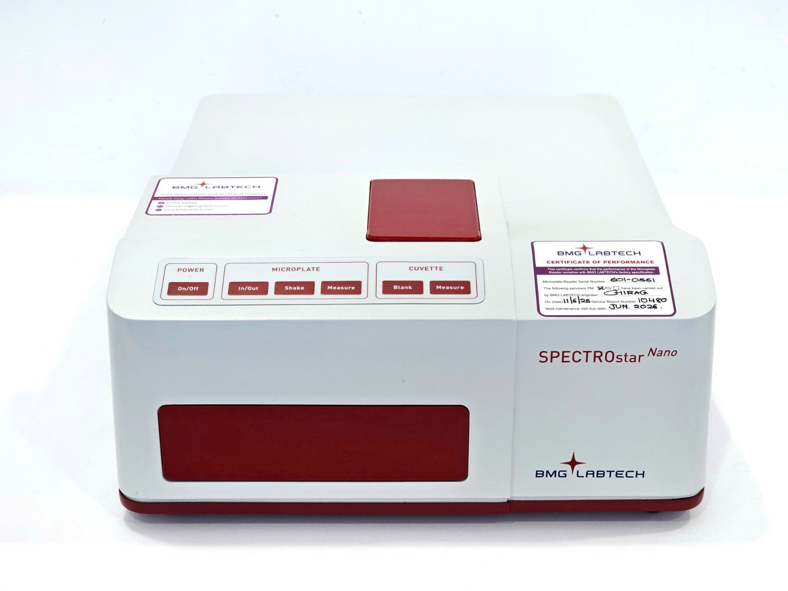 Serviced BMG LABTECH SPECTROstar Nano Microplate Reader