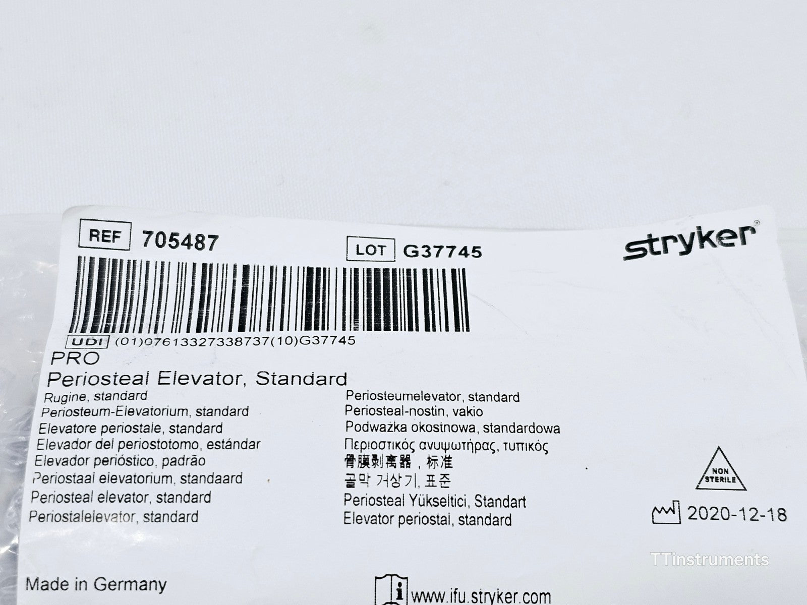Stryker 705487 PRO Periosteal Elevator Standard