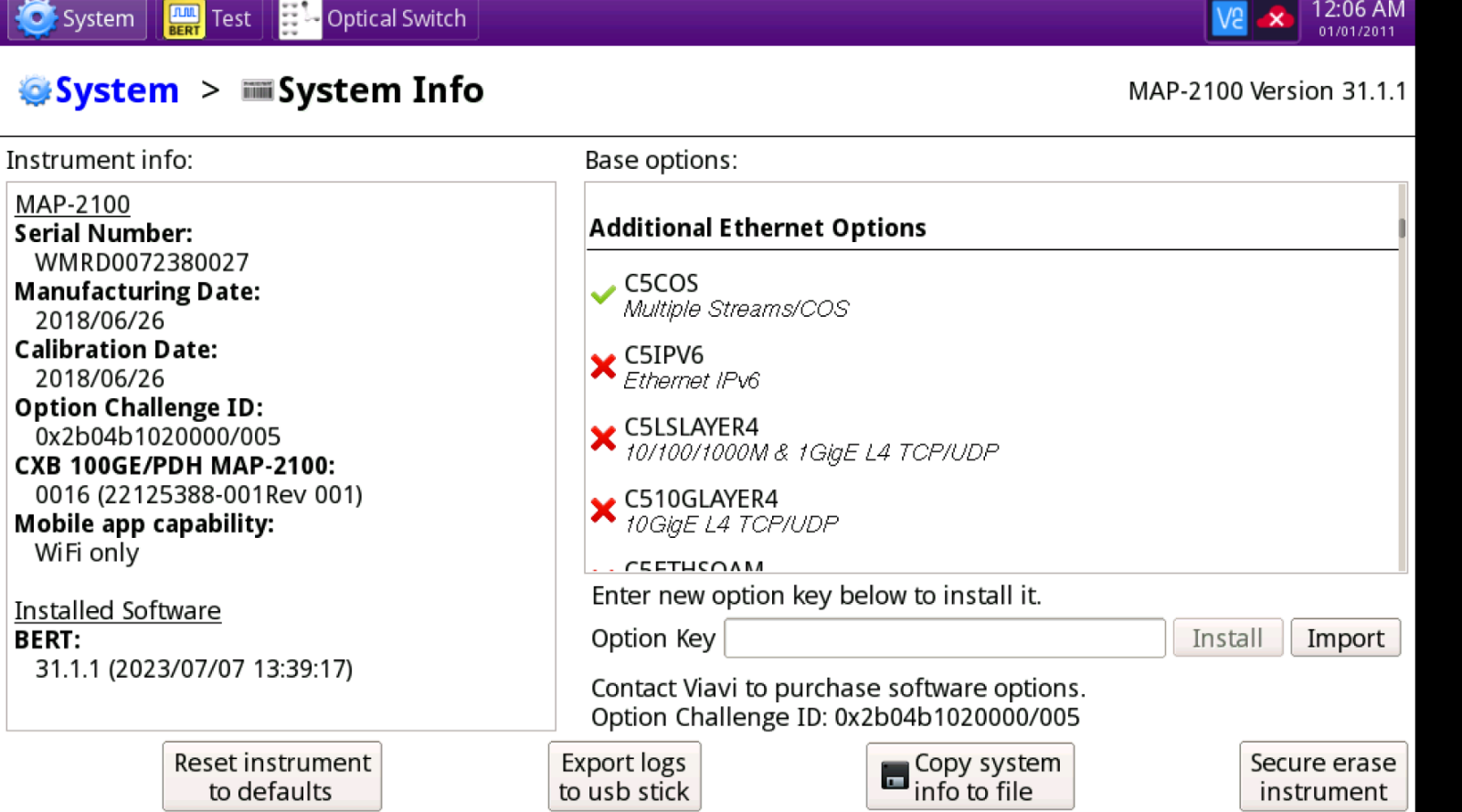 Viavi JDSU MAP-2100 1/10/100G Ethernet BER Remote Tester with Multiple Licences