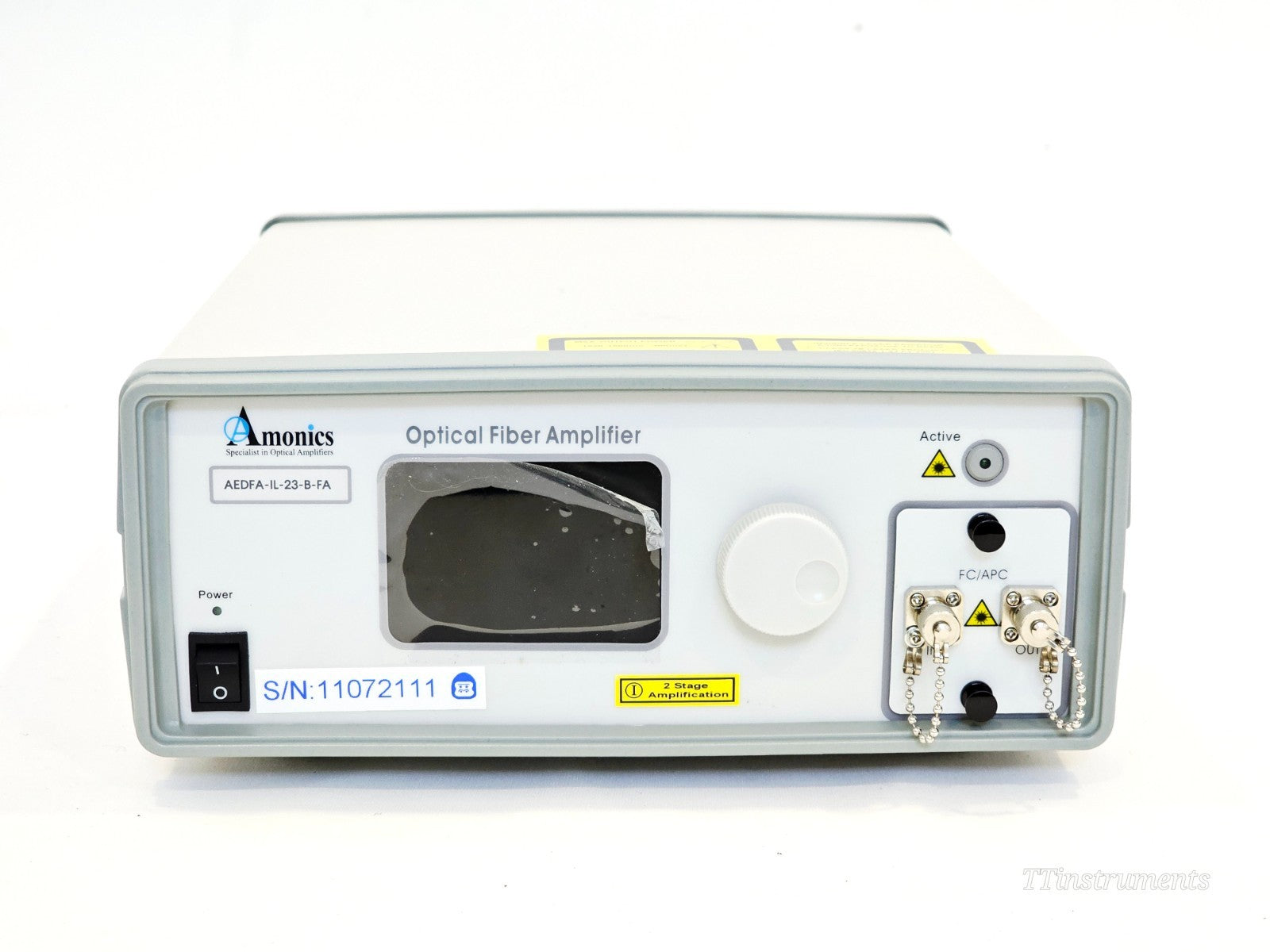 Amonics AEDFA-IL-23-B-FA rear panel ports and connections detail