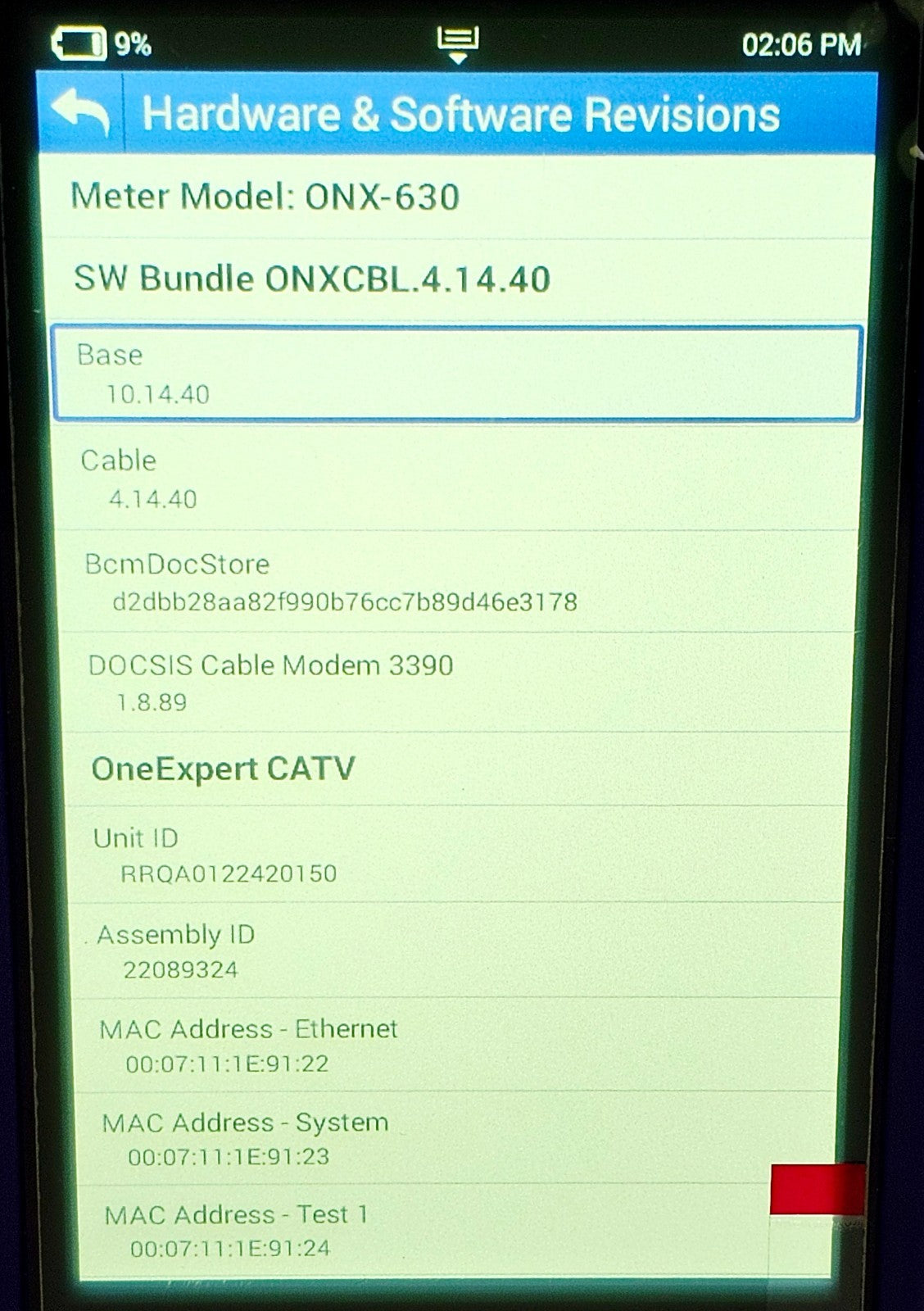 VIAVI OneExpert connector ports detail used signal analyser