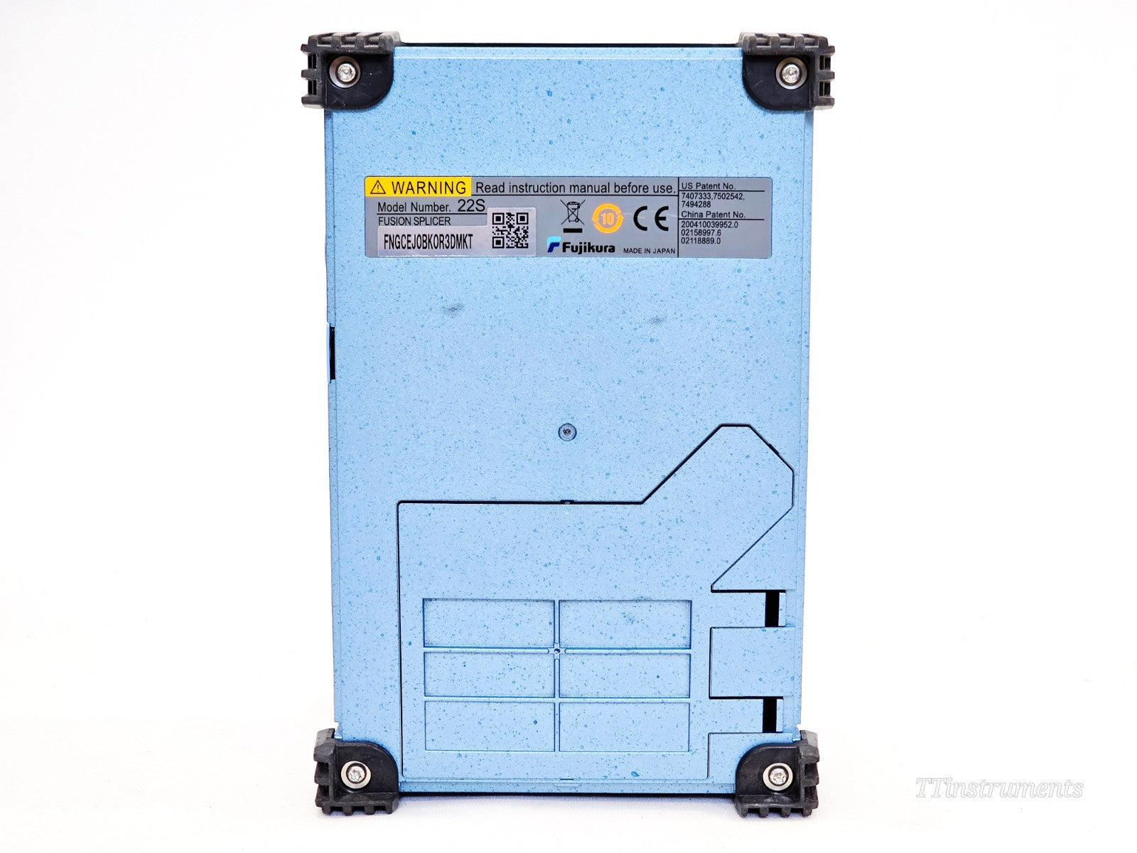 Fujikura 22S fusion splicer splicing chamber and electrode detail close-up