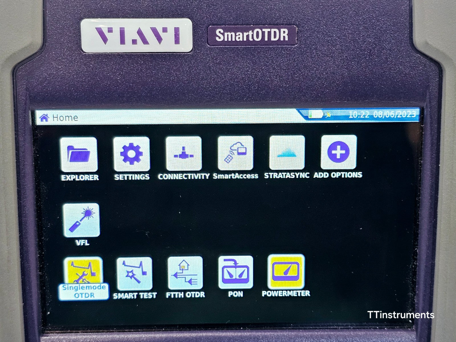Viavi JDSU E118FA65PPM SmartOTDR 1650 nm 32 dB LIVE/Filtered APC SM PON OTDR VFL