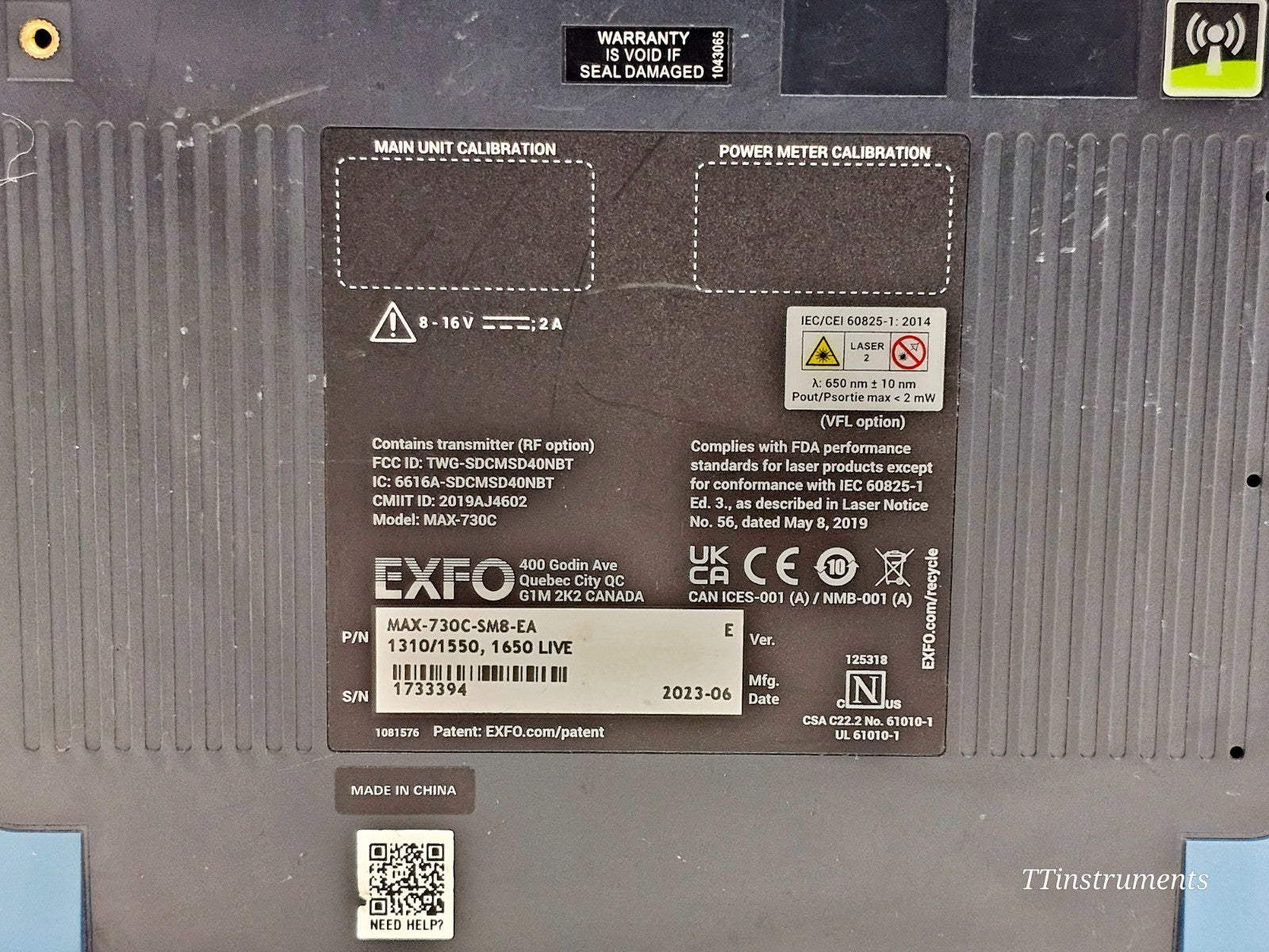 EXFO MAX-730C-SM8-EA OTDR display screen showing trace measurement
