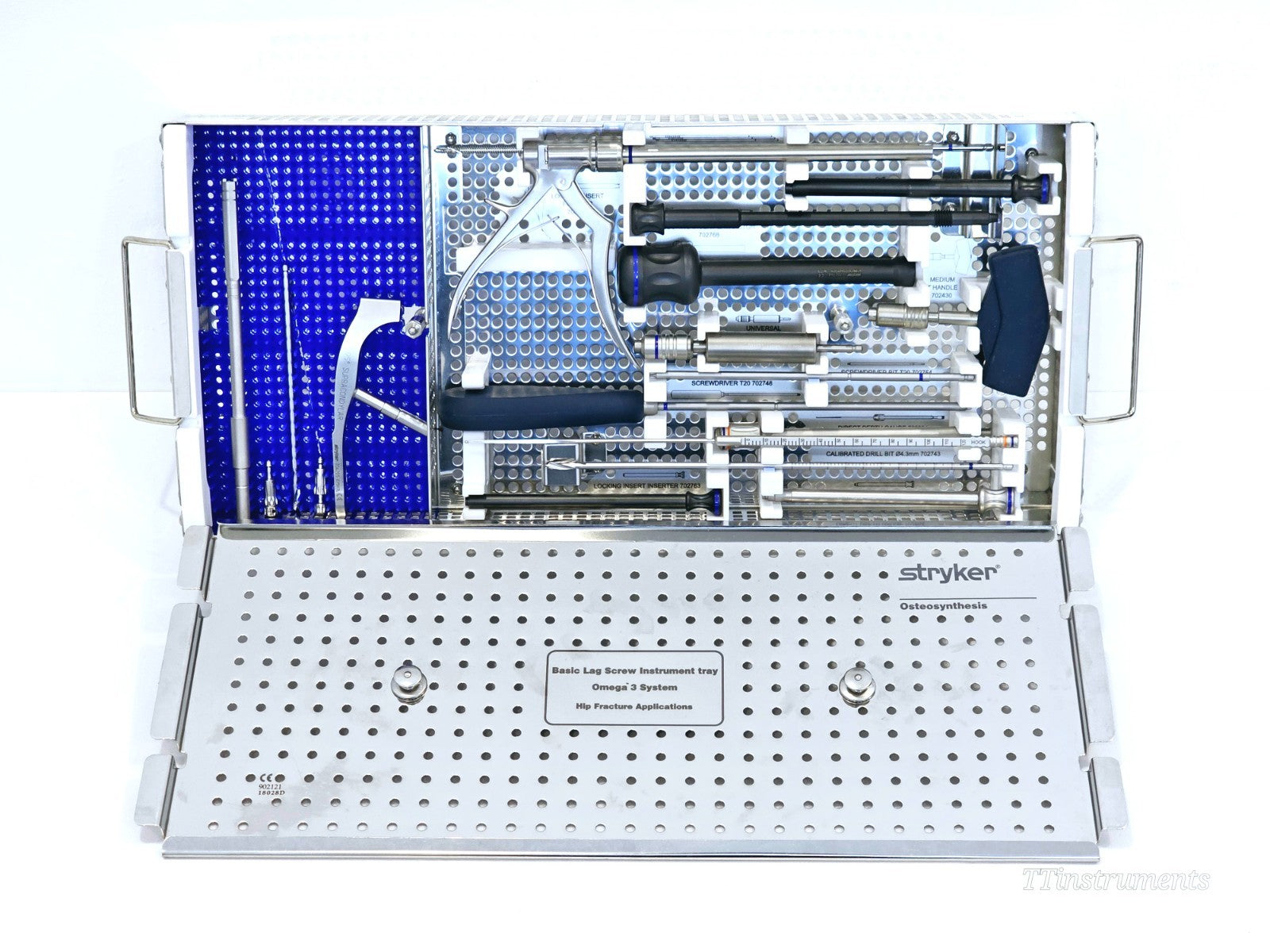 Stryker Basic Lag Screw Instrument Tray Omega 3 System Hip Fracture Applications