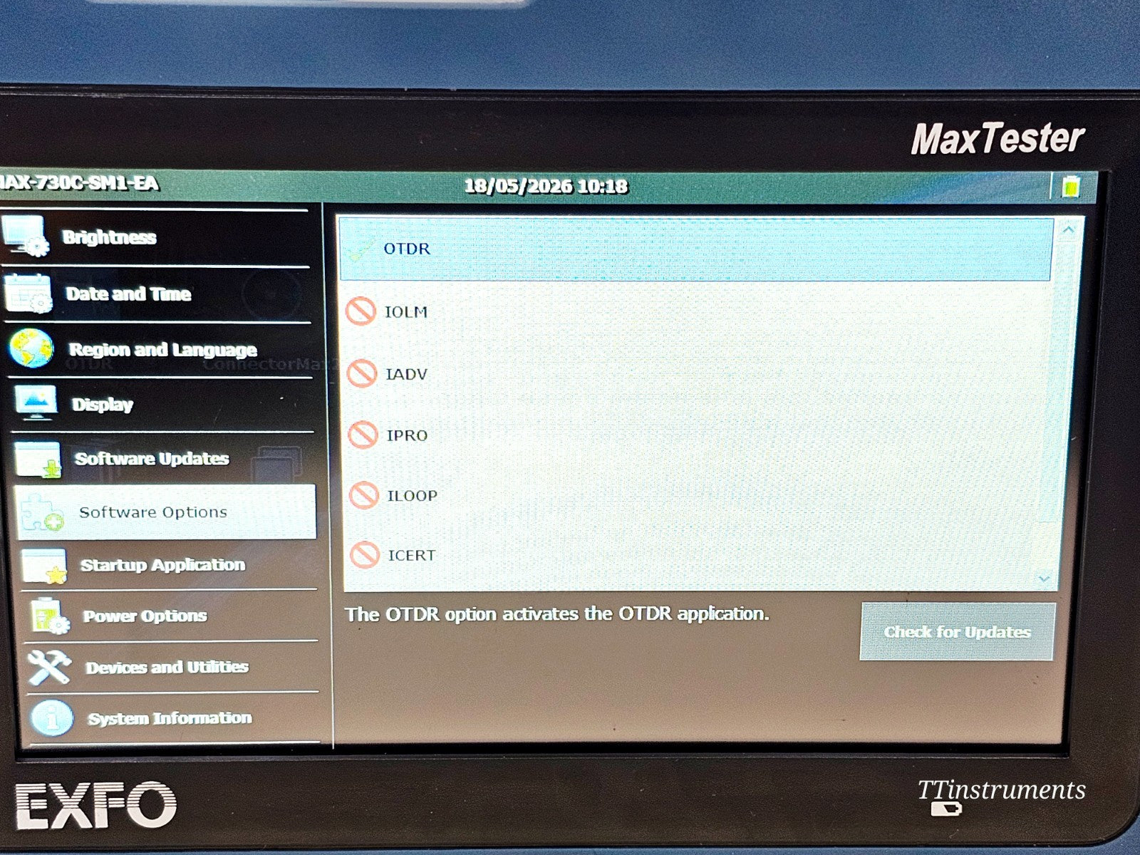 EXFO MAX-730C-SM1-EA MaxTester 1310/1550nm SM OTDR + AFL OLS2 Dual Laser12