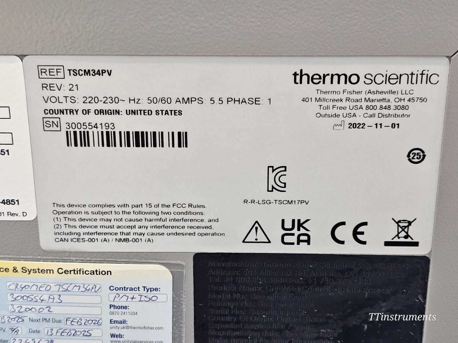 Calibrated Thermo Scientific CryoMed TSCM34PV Controlled Rate Freezer MFD 2022