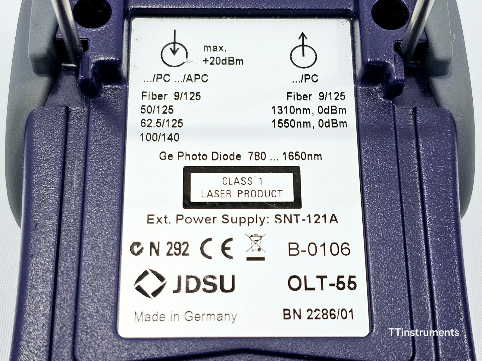 Viavi JDSU OLT-55 Optical Loss Test Set 1310/1550 nm 2286/01 -70 to +20 dBm GE.