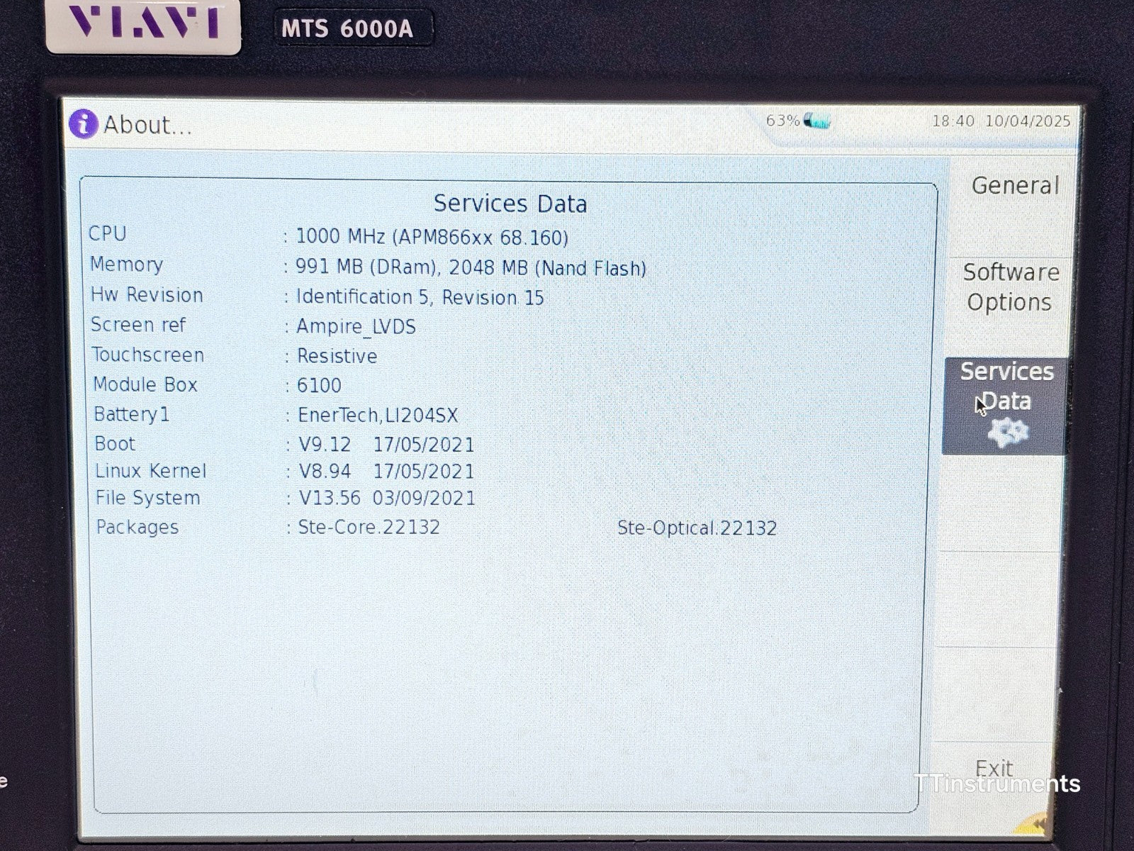 Viavi JDSU 6000A V2 Mainframe with 8138C-65 1310/1550/F1650 OTDR 47.5 dB 8138C65