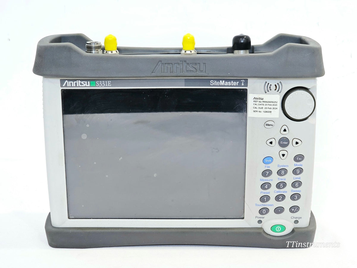 Anritsu S331E site master top panel RF test port detail