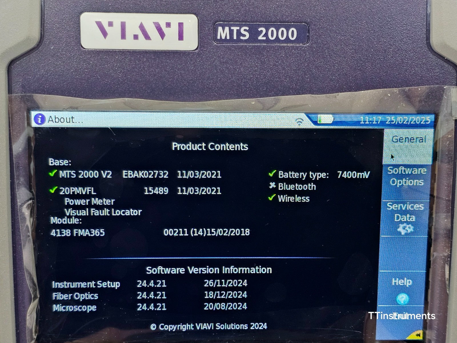 Viavi JDSU MTS 2000 V2 with 4138 FMA365 1310 1550 + 1650nm Live SM OTDR APC
