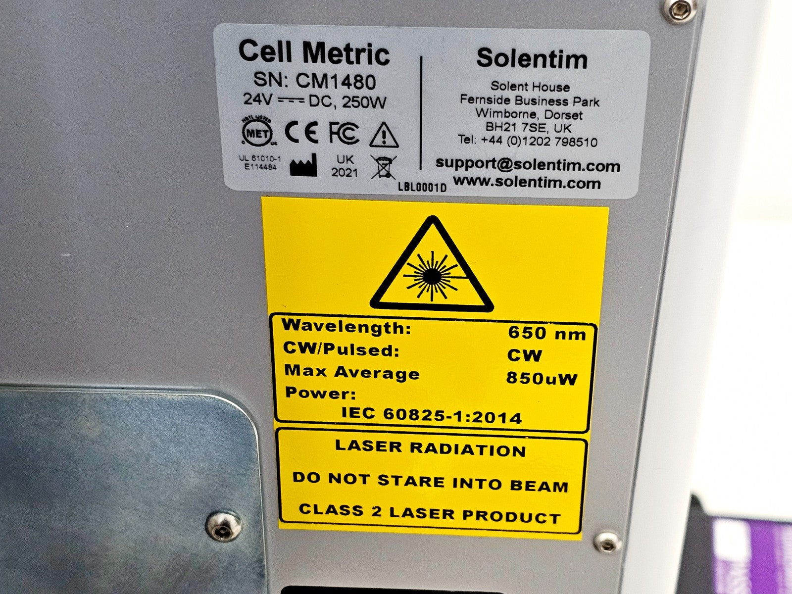 Solentim Cell Metric CLD High Contrast Imager w/10 Plate Heated Stacker MFG 2021