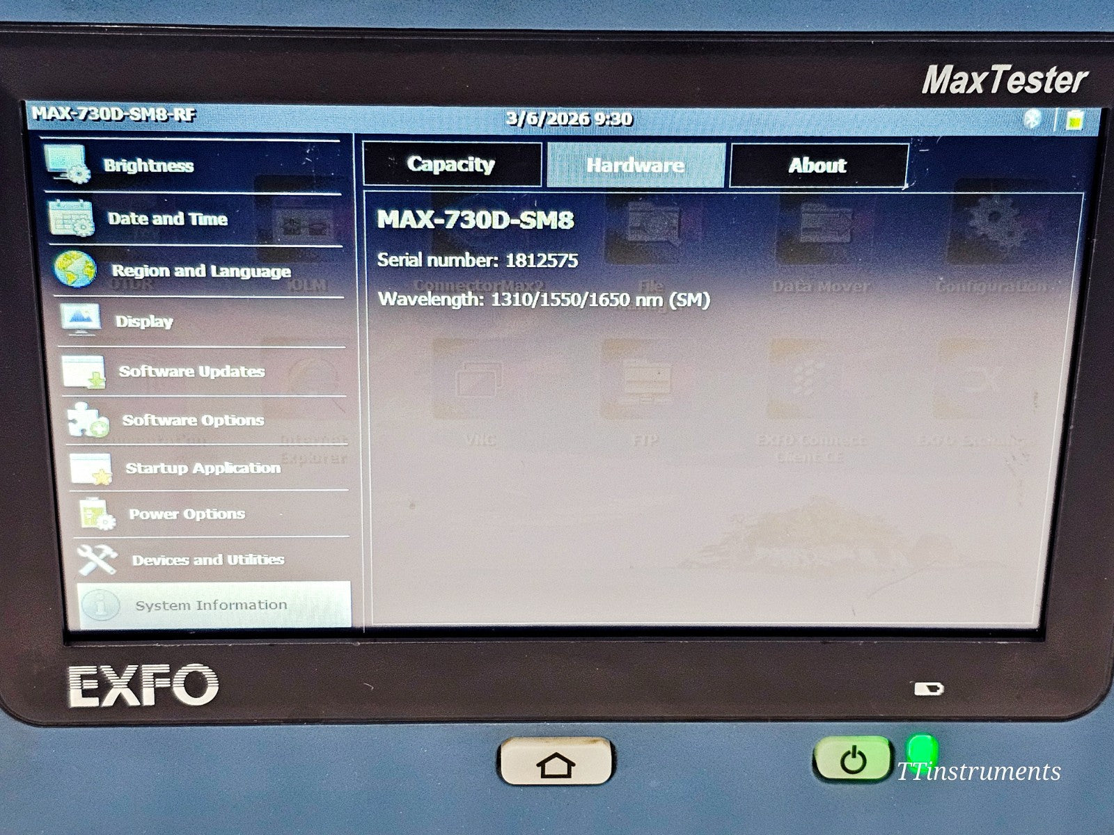 Caliberated EXFO MAX-730D-SM8 SM OTDR iOLM MaxTester 1310/1550/1650 LIVE + 430B15