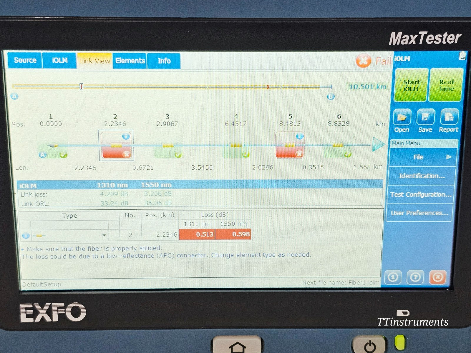 Calibrated EXFO MAX-730C-SM2 iOLM iADV 1310/1550 + 1625 Live + FIP-430B Scope15