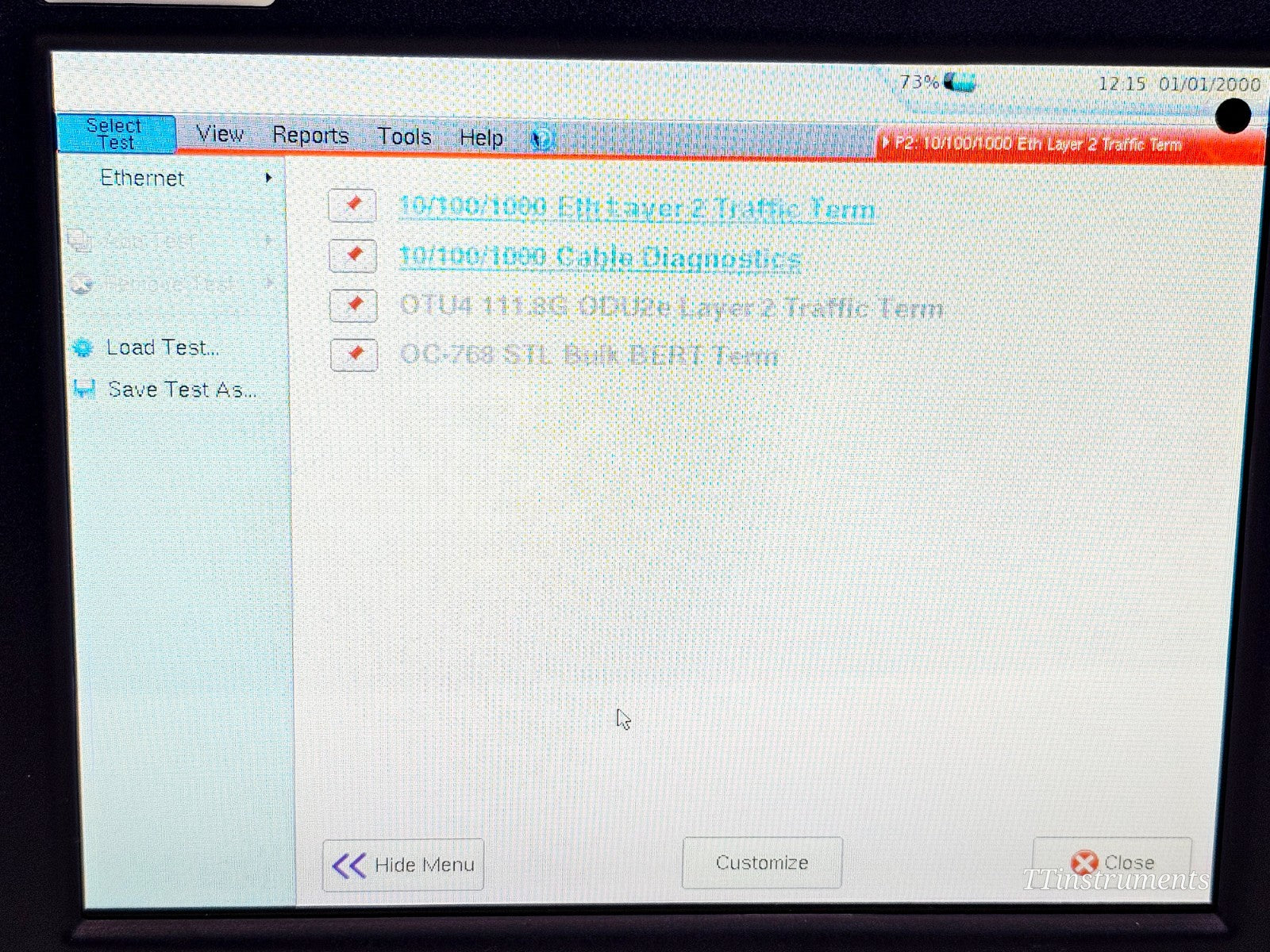 Viavi JDSU MTS 6000A V2 with BERT CSAM CC100 1G Ethernet Module CSAM1