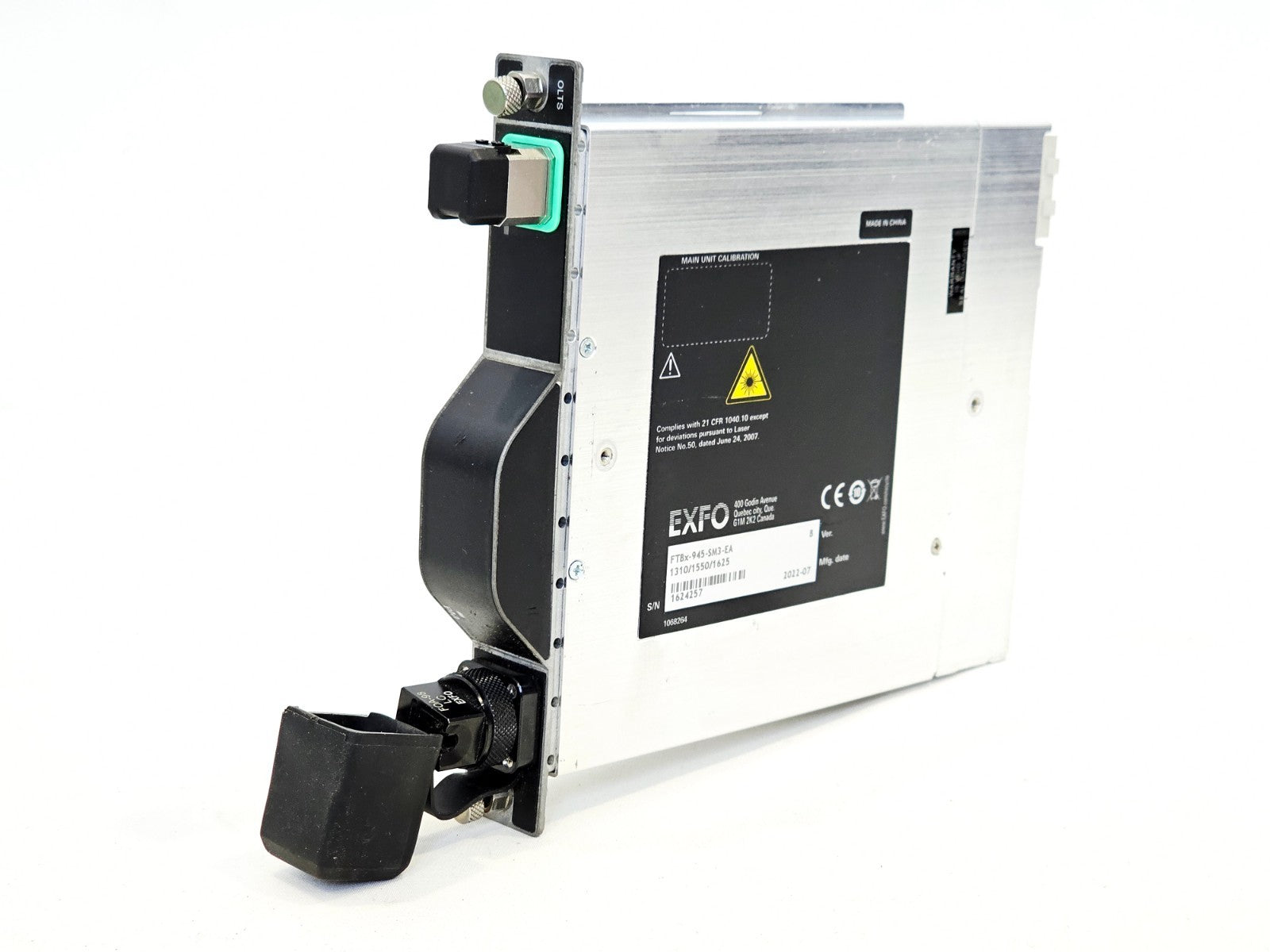 EXFO FTBx-945-SM3-EA used single-mode optical fibre OTDR test module front view