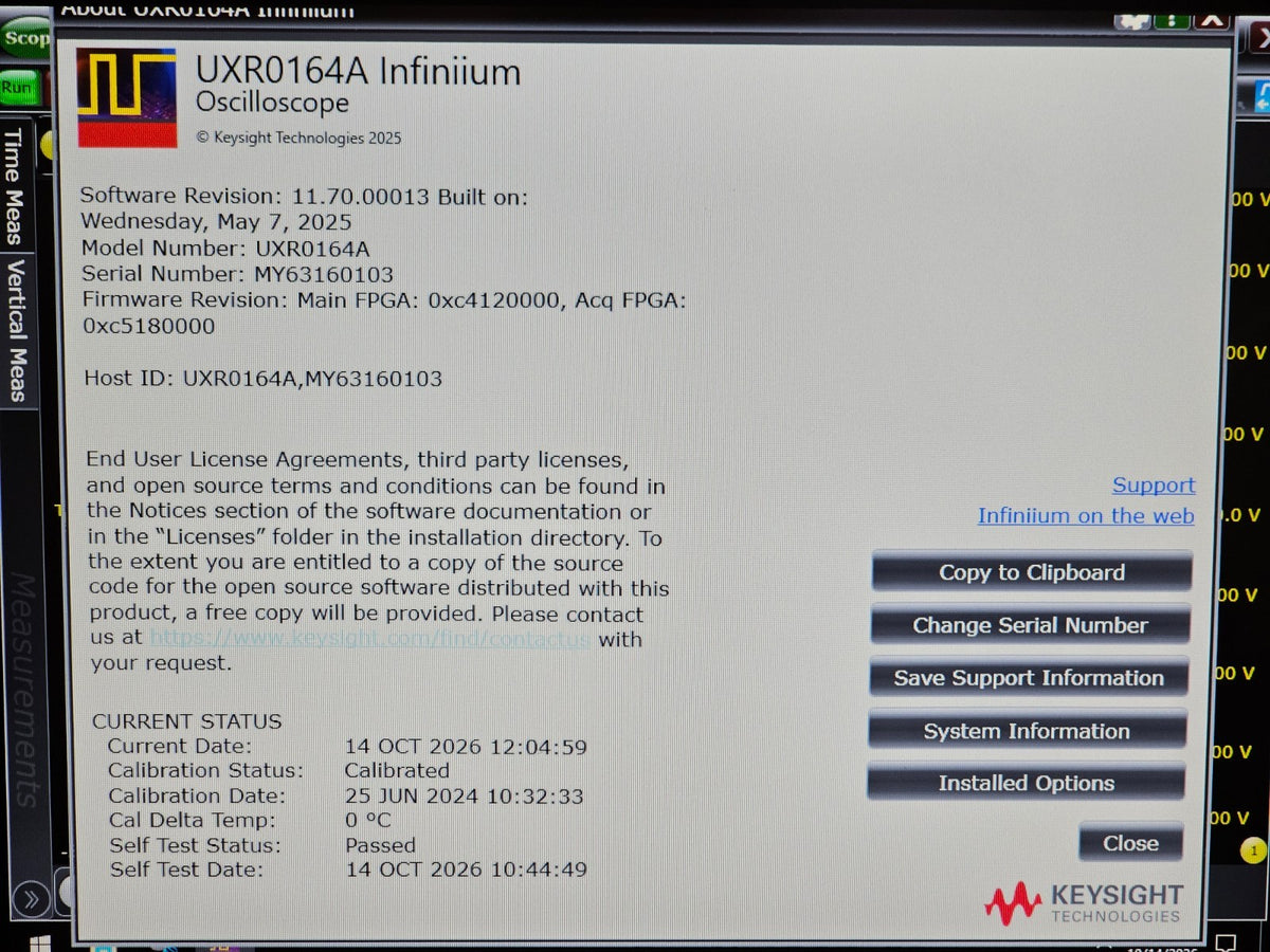 Keysight UXR0164A Real-Time Oscilloscope 16 GHz 4 Channels 10 bit ADC 128 GSa/s16