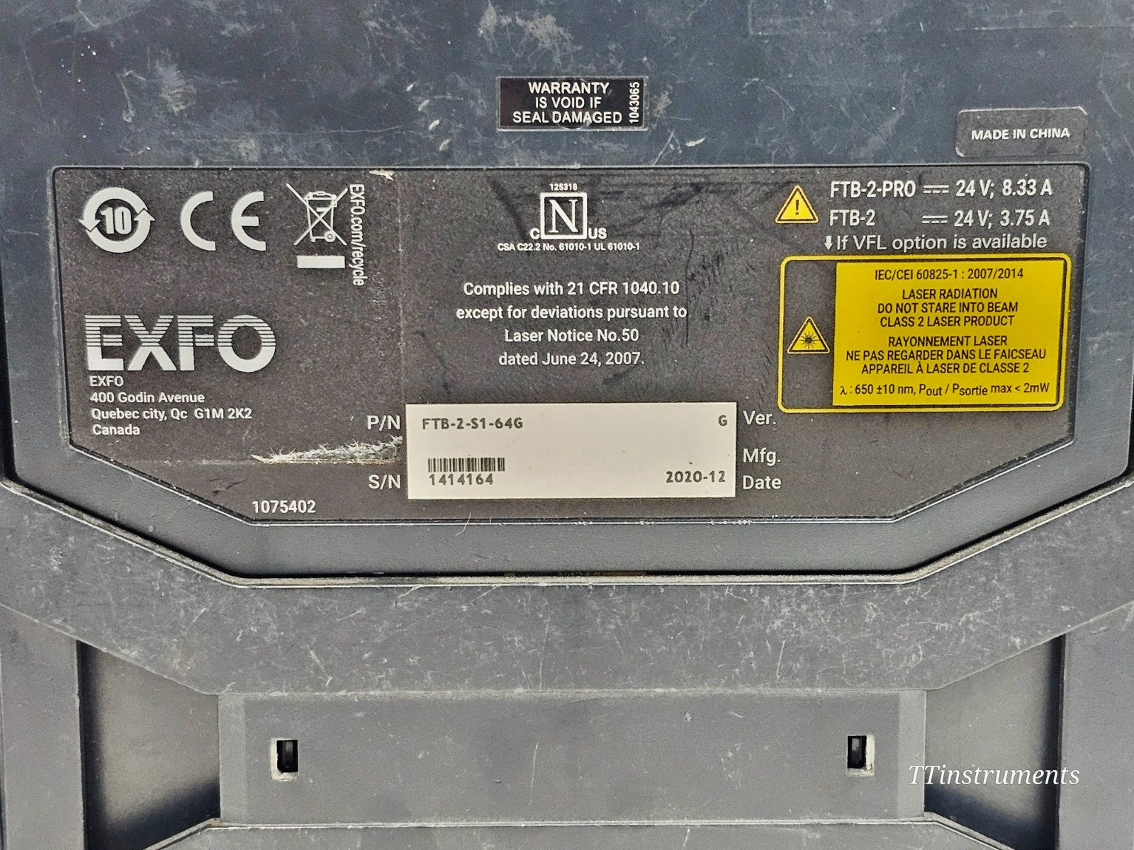 EXFO FTB-2 Mainframe with FTB-7300E OTDR 1310/1550/1625 & FTB-3930 Multitest Mod7